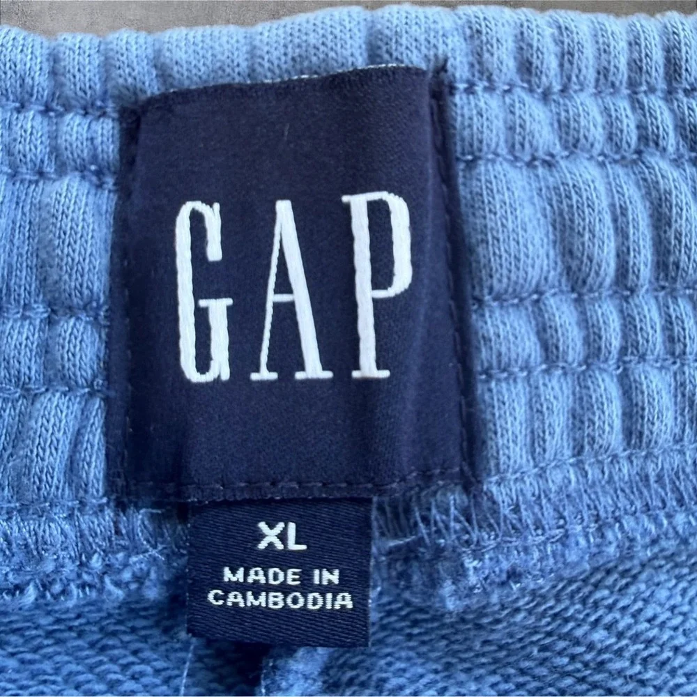 GAP French Terry Sweat Shorts XL Blue Elastic Drawstring Waist Comfort Pull-on